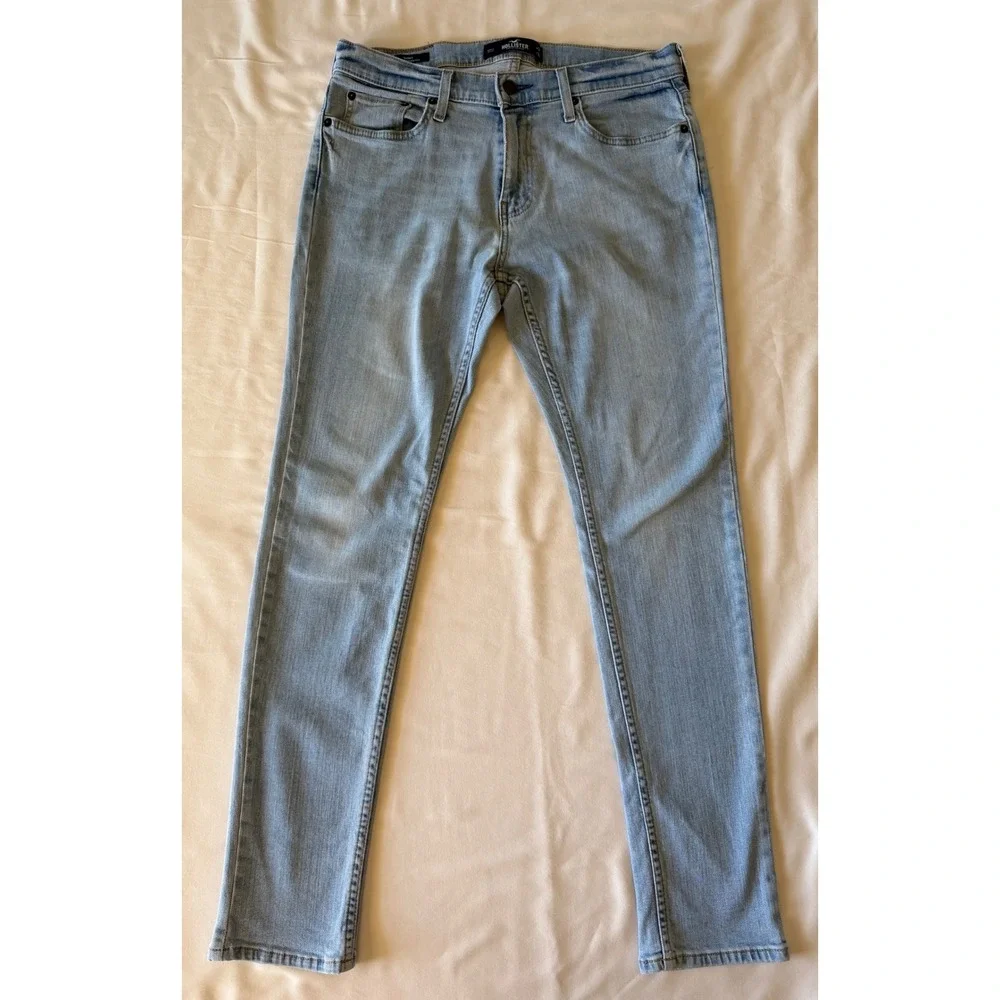 Hollister Epic Flex Skinny Jeans Mens 31x32 Light Wash Blue Denim Slim Fit